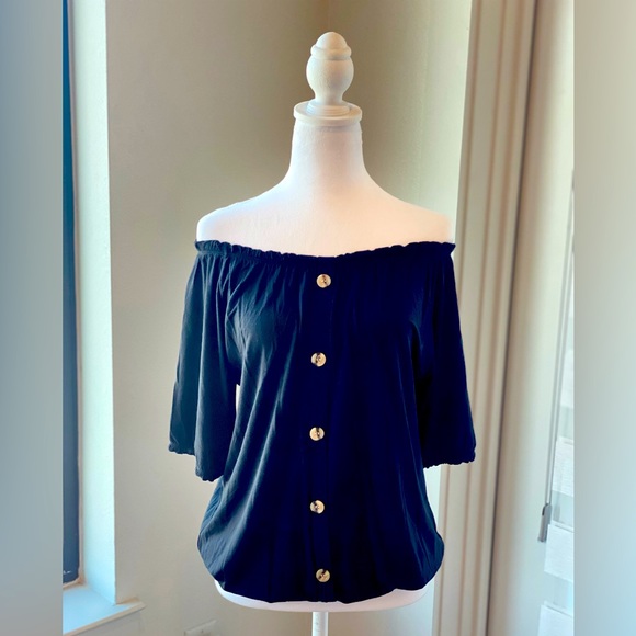 Black Off shoulder banded top - Picture 1 of 5